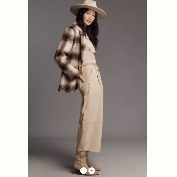 Anthropologie Maeve Pleated Barrel-Leg Chino Pants - Picture 1 of 6